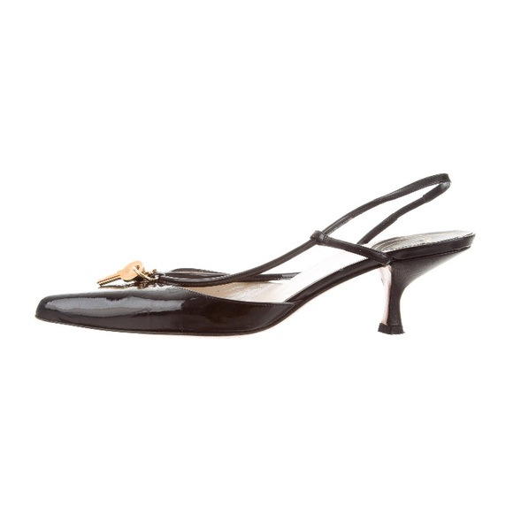 Christian Dior Souliers Black Patent with Lock&Key - Picture 3 of 3